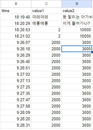 아두이노와 스프레드시트 연동하기 - 코드 구성하기-9