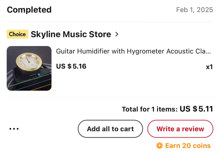 알리발 기타 습도관리 댐핏 후기