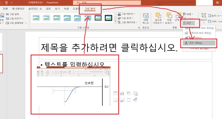파워 포인트에서 그림 반전하는 법-2