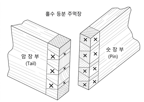 더명장 목공 취미반 3일차 - 끌 사용법, 주먹장 만들기