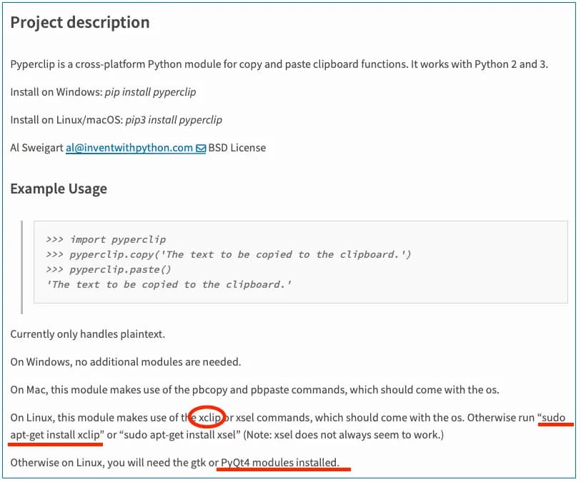 우분투(ubuntu)에서 파이썬 pyperclip 오류 날 때-1