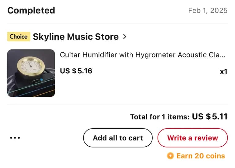 알리발 기타 습도관리 댐핏 후기-1