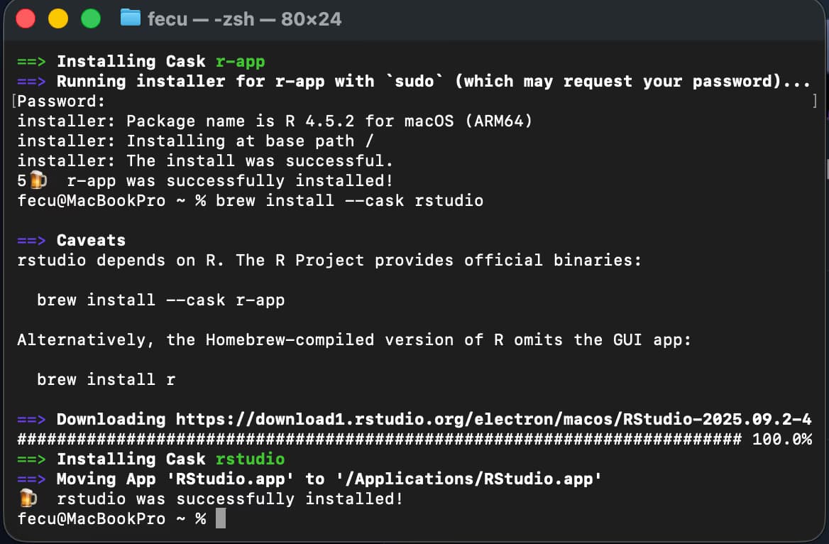 맥북에 R, R Studio 설치하기-2